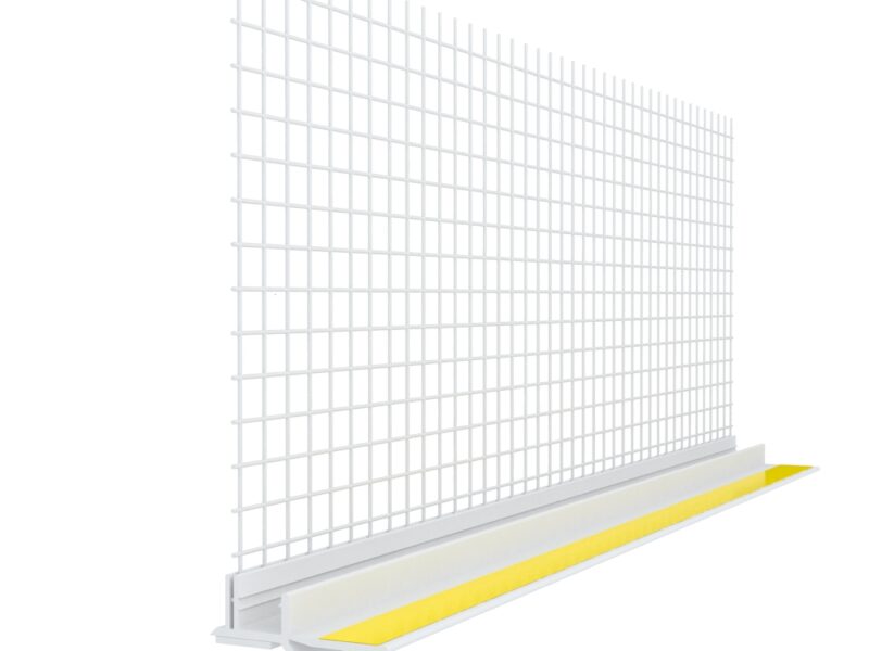 Listwa przyokienna z siatką BIAŁA PCV APU dylatacyjna MIDI 3mm 2,5mb