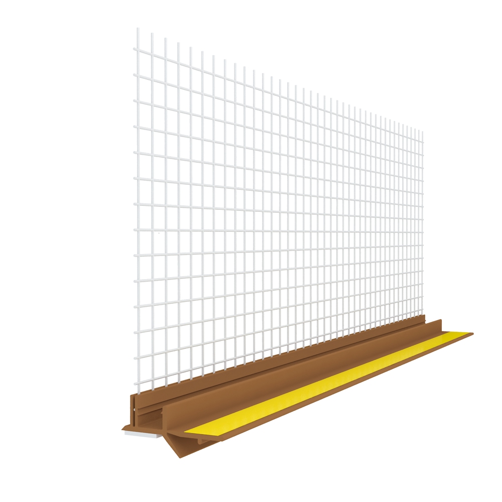 Listwa przyokienna z siatką ZŁOTY DĄB PCV APU dylatacyjna korytko 3mm 2,5mb